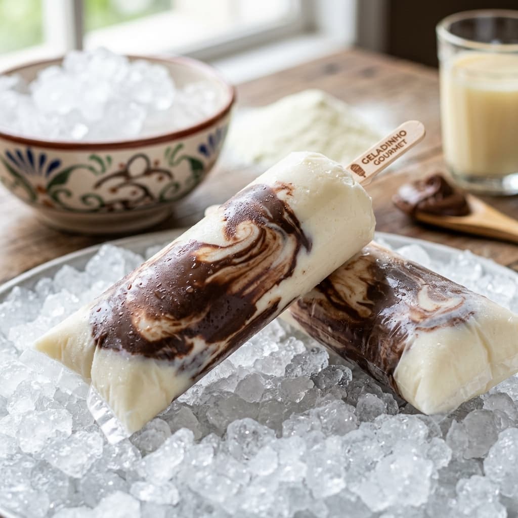 Sacolé / Geladinho Gourmet de Ninho com Nutella