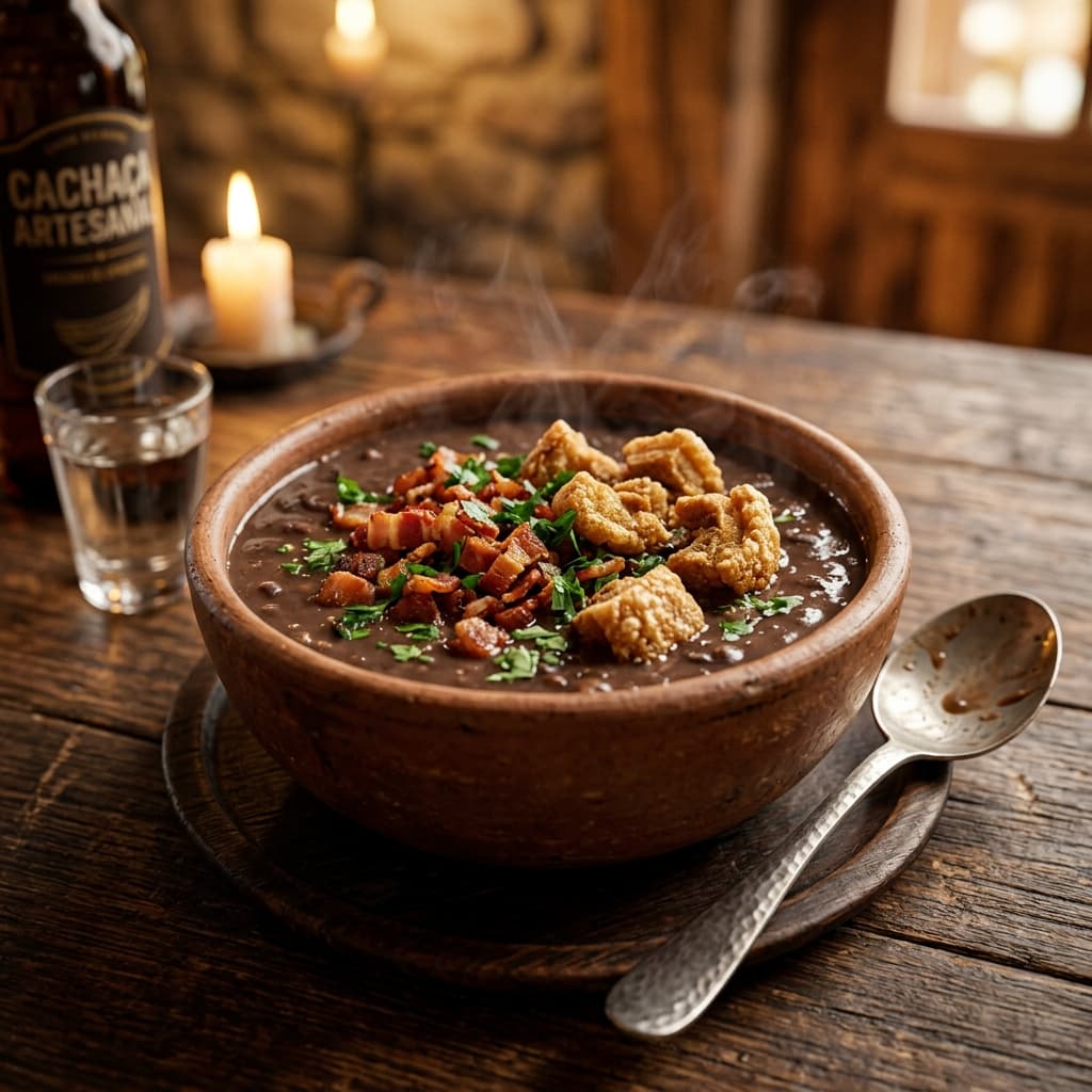 Caldo de Feijão Grosso com Bacon e Torresmo